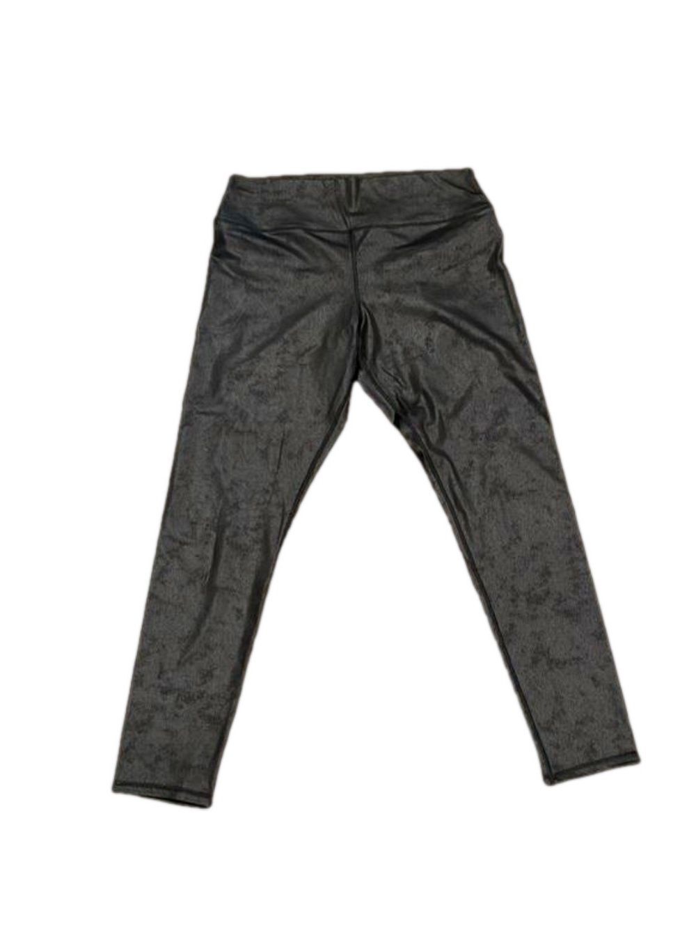 Dex L lightweight black faux leather slim fit leggings with a hint of pattern